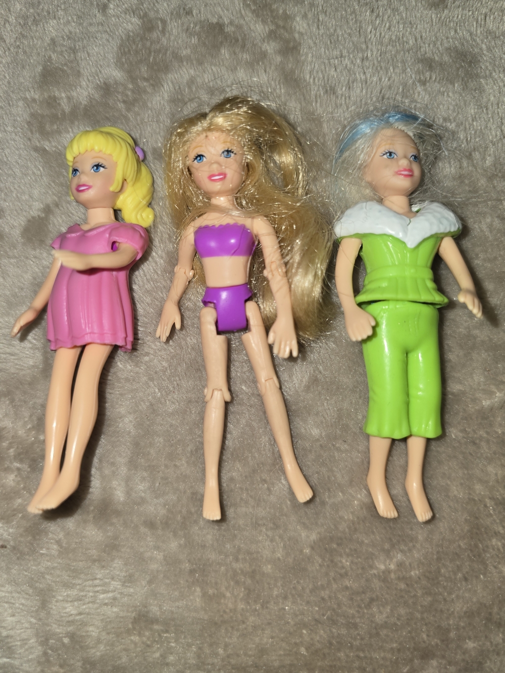 Vintage Polly Pocket fashion dolls, manufactured by Mattel